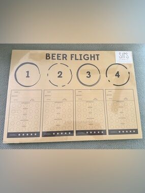 Beer Flight Tasting Mat - Tan & Black